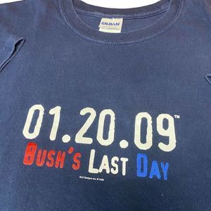 Vintage George Bush T Shirt Size XL Bush's Last Day 01.20.09 Democrat Obama